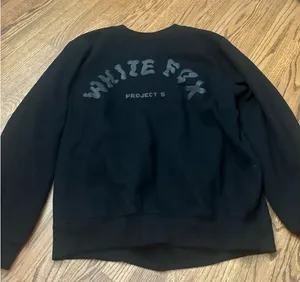 White Fox Black Crewneck Boutique Sweatshirt thumbnail 1