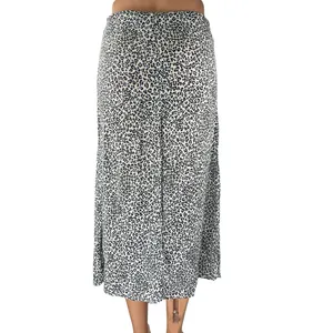 Brandy Melville White Blue Leopard Animal Print High Waist Mini Slip Skirt Sz S thumbnail 3