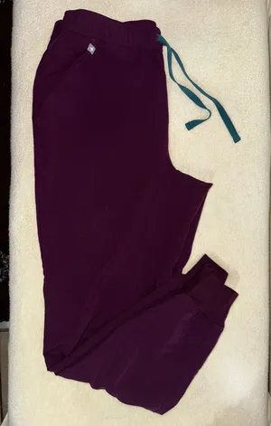 FIGS Purple and Blue Track Pants with Elastic Cuffs thumbnail 1