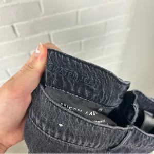 American Eagle Black Washed Denim Skater Jeans Size 4 Long thumbnail 3