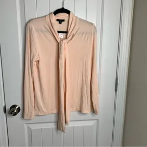 J Crew tie neck pale‎ pink long sleeves top size small spring Easter thumbnail 2