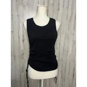 Good American Women's Ruched Side Tank Top Black Size 4 Sleeveless Casual‎ thumbnail 2