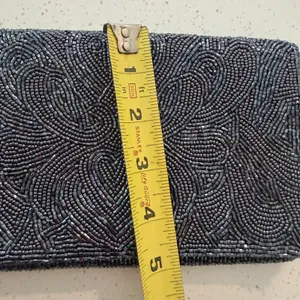 Vintage‎ Beaded Clutch Purse Womens Gray Luxury Holiday Gatsby Cocktail Formal thumbnail 7