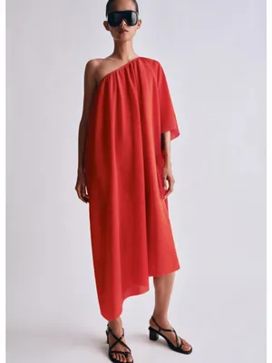 Zara Asymmetric knit dress. S thumbnail 2