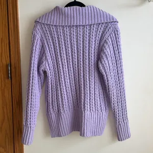 NEW AERIE Women's Chenille 1/4 Zip Sweater Lilac Purple Sz S Retail $70 NWT thumbnail 2