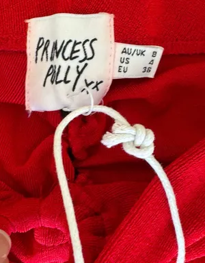 NWT Princess Polly Red Flare Pants High Rise Cut Out S 4 thumbnail 8