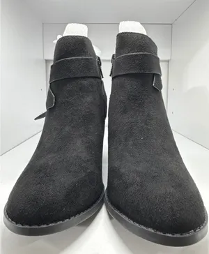 ZBY Women's Black Suede Knot Chelsea Booties - Size 5 Heel H thumbnail 1