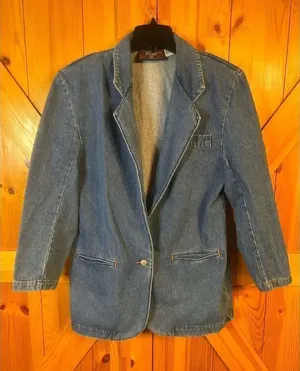 Vintage Jeanjer Jordache Denim Jacket Blazer Size MEDIUM (5806) thumbnail 1
