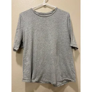 EILEEN FISHER Organic-Cotton Elbow-Sleeve Tee Womens Medium Gray Classic Minimal thumbnail 2