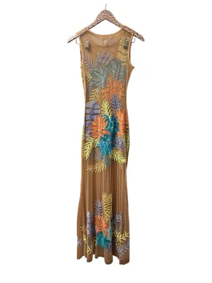 For Love and Lemons Nasty Gal Tropicana Embroidered Maxi Dress Sheer Small $298 thumbnail 4