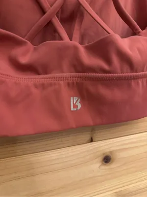 Buff Bunny Small Red Orange Strappy Sports Bra Activewear Stretchy Gym Hiking thumbnail 3