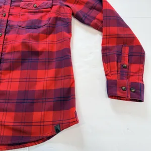 LL Bean Whisper Lodge Red Plaid Flannel Button Up Shirt Pockets MEDIUM thumbnail 5