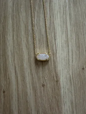 Kendra Scott Necklace Gold Pendant Drusy Elisa Iridescent thumbnail 4