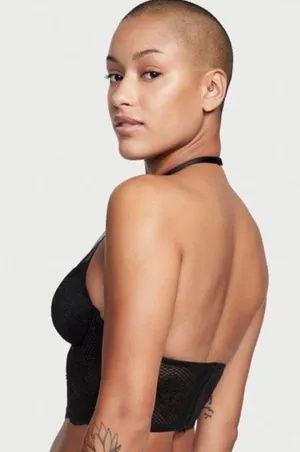 Victorias Secret Very Sexy High Neck Lace Corset Top- Black- Size XS- NWT thumbnail 2