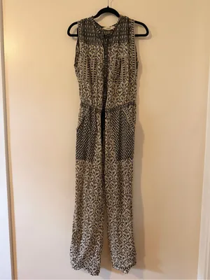 Isabel Marant HekoBlack & White Printed Sleeveless Tie-Waist Jumpsuit sz 36 SX-M thumbnail 6