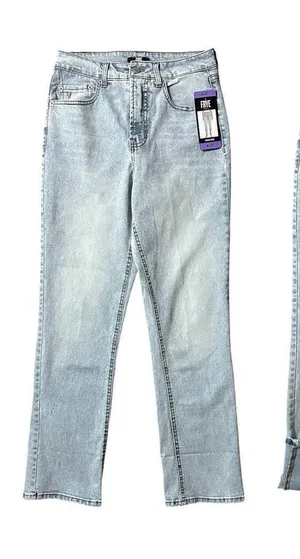 FRYE High Rise Straight Leg Relaxed Fit Cuffed Uncuffed Jean Blue Denim Sz 4/27 thumbnail 1