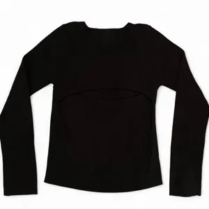 Line and Dot Black Cut Out Long Sleeve Top thumbnail 6