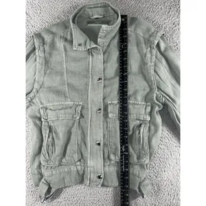 Blanknyc Jacket Women XS Full Zip Linen Utility Steampunk‎ Boho thumbnail 6
