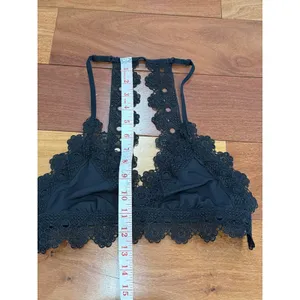 Aerie‎ Bralette Womens Black Crochet Lace Halter Racerback S thumbnail 7