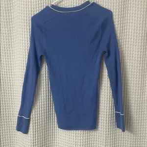 Veronica Beard Kinnie Pullover Ribbed Sweater 100% Merino Wool Small Blue Cozy thumbnail 6