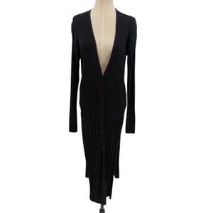 Free People Skylight Ribbed Longline Cardigan Black Button Front Small‎ thumbnail 3