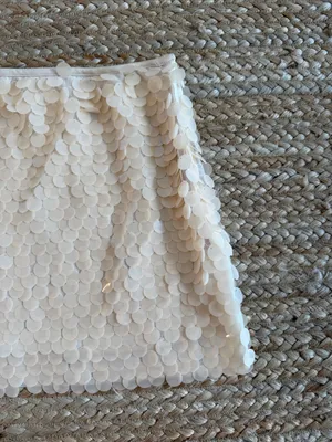Ivory paillette sequin mini skirt thumbnail 2