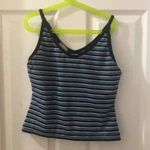 Blue striped cropped tank Size M thumbnail 2