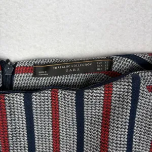 ZARA Trafaluc Striped Micro Skort Women's XS Red Blue Mini Pockets Preppy Chic thumbnail 3