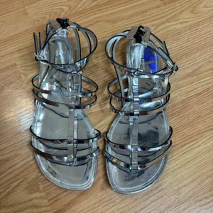 Tory Burch Women's Capri Gladiator Metallic Silver Sandals Size 9M thumbnail 7