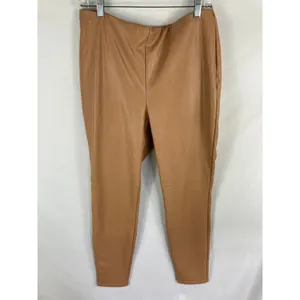 Express Faux Leather Brown Legging Size Large thumbnail 3