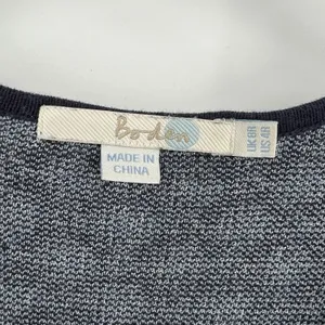 Boden‎ Size 4R Glamorous Metallic Knit Dress Blue Geometric Print Long Sleeves thumbnail 9