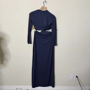 CHAM The Cher Long Sleeve Cut‎ Out Dress Navy Womens Size XS / S thumbnail 8
