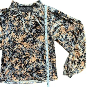 Free People Go Get ‘Em Tiger Print Velvet Top Size Small thumbnail 6