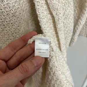 Garnet Hill 100% Cotton Lightweight Long Open Front Cardigan in White - Size M thumbnail 4