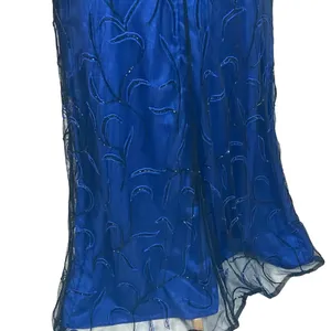 Vtg Beaded Gown Slip Dress Blue 12 Prom Whimsigoth Formal Goth Cassandra Stone thumbnail 5