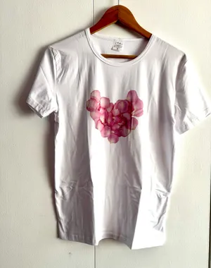 Heart Print Shirt, Medium White thumbnail 1