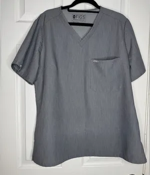FIGS Womans Catarina One-Pocket Scrub‎ Top Gray Size XL thumbnail 1