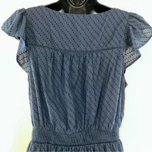 LOFT Outlet Navy Blue Swiss Dots Sleeveless Mini Dress Size M thumbnail 6