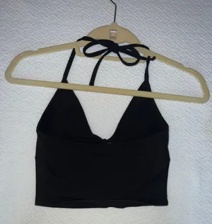 Black Halter Crop Top thumbnail 3