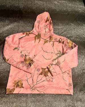 Womens XL16/18 Realtree Pink Camo Performance Pullover Fleece Hoodie thumbnail 2