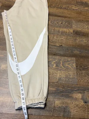 Nike Standard Fit Mid Rise Double Swoosh Sweatpants Womens Medium Tan DR6197-206 thumbnail 11