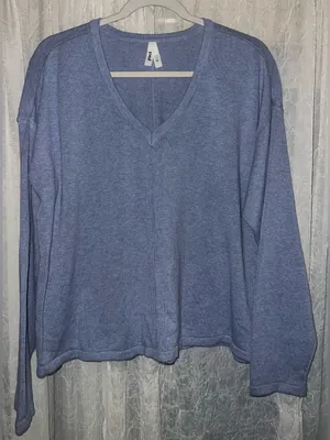 Pact Organic Cotton Classic Fine Knit Relaxed sweater light blue large NWO thumbnail 1