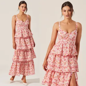 ASTR The Label Midsummer Eyelet Tiered Maxi Dress XS thumbnail 2
