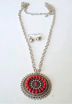 💙 NWT Paparazzi Beaded Mandala Necklace & Earring Set thumbnail 1