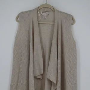 Nanette Lepore Cashmere Drape Vest S 100% 2-Ply Neutral Old Money Quiet Luxury thumbnail 2
