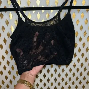 Colsie bralette racer back black lace size S thumbnail 3