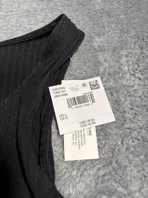 NWT American Eagle Black Ribbed Tank top Dress large MSRP$40 thumbnail 4