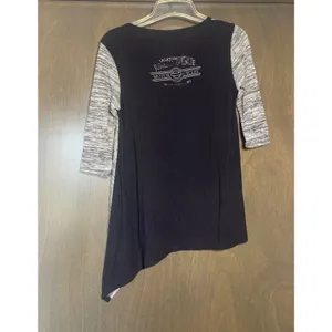 Harley Davidson women's small gray space dye shirt 3/4 sleeve thumbnail 4
