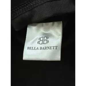 Bella Barnett NWT Flower Appliqué Maxi Dress Large Black Strapless Stretch Slit thumbnail 10
