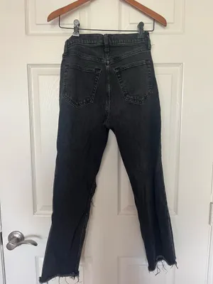 Abercrombie & fitch black denim ripped ultra high rise jeans thumbnail 2